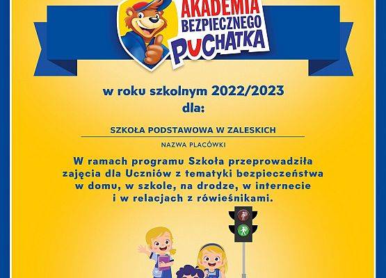 Grafika 2: Ogólnopolski program edukacyjny „Akademia Bezpiecznego Puchatka”