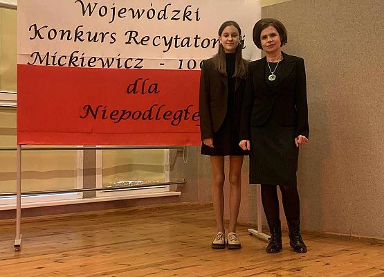 Grafika 1: Wojewódzki Konkurs Recytatorski „Nasza Niepodległa. Mickiewicz – 100 lat dla Niepodległej”