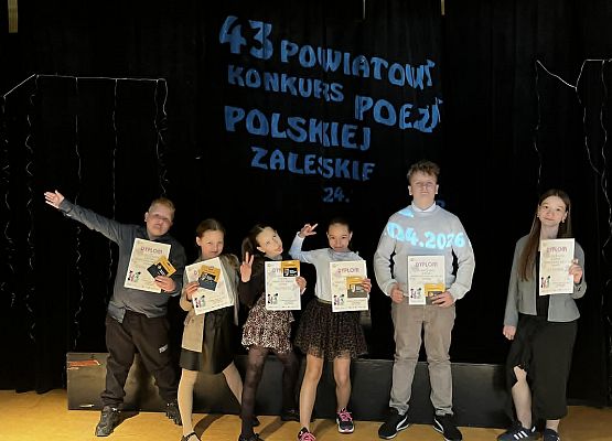 Grafika 1: Sukces naszych uczniów w eliminacjach środowiskowych 43. Powiatowego Konkursu Poezji Polskiej